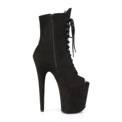 Pleaser FLAMINGO-1021FS Black Vegan Suede Ankle Boots
