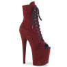 Pleaser FLAMINGO-1021FS Burgundy Vegan Suede Ankle Boots