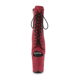 Pleaser FLAMINGO-1021FS Burgundy Vegan Suede Ankle Boots