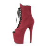 Pleaser FLAMINGO-1021FS Burgundy Vegan Suede Ankle Boots