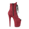 Pleaser FLAMINGO-1021FS Burgundy Vegan Suede Ankle Boots