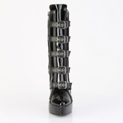 Devious INDULGE-1038 Black Patent Women's Ankle Boots