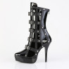 Devious INDULGE-1038 Black Patent Women's Ankle Boots