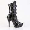 Devious INDULGE-1038 Black Patent Women's Ankle Boots