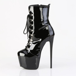 Pleaser JUBILANT-1014 Black Patent Women Ankle Boots