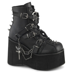 Demonia KERA-68 Black Vegan Platform Ankle Boots Women