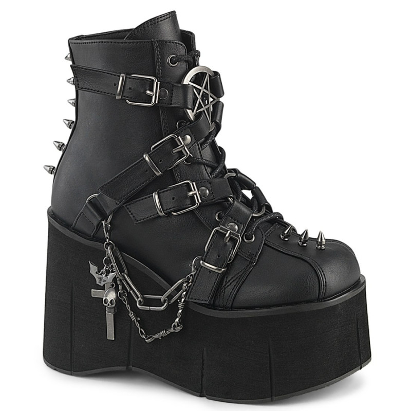 Demonia KERA-68 Black Vegan Platform Ankle Boots Women Demonia KERA-68 Black Vegan Platform Ankle Boots Women