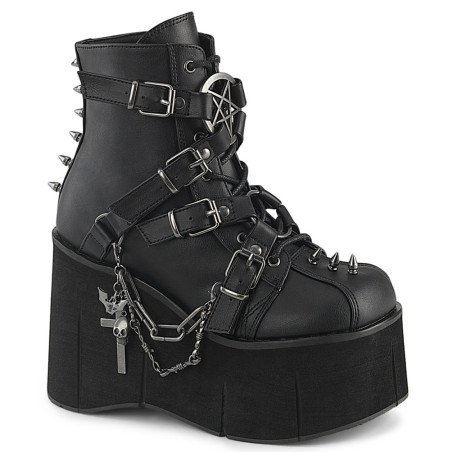 Demonia KERA-68 Black Vegan Platform Ankle Boots Women