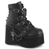 Demonia KERA-68 Black Vegan Platform Ankle Boots Women
