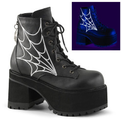 Demonia RANGER-105 Black Vegan Chunky Platform Ankle Boots