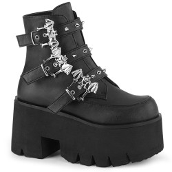 Demonia ASHES-55 Black Vegan Platform Women Boots