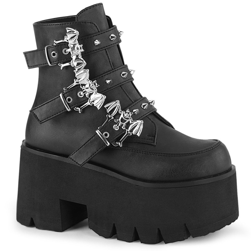 Demonia ASHES-55 Black Vegan Platform Women Boots Demonia ASHES-55 Black Vegan Platform Women Boots