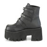 Demonia ASHES-55 Black Vegan Platform Women Boots