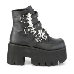 Demonia ASHES-55 Black Vegan Platform Women Boots