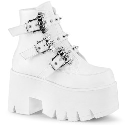 Demonia ASHES-55 White Vegan Platform Women Boots