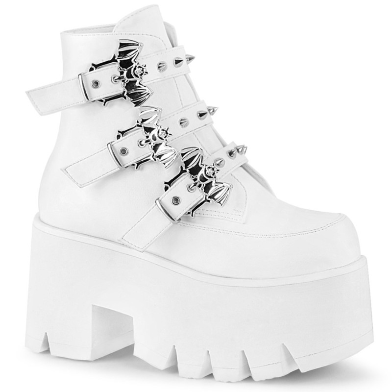 Demonia ASHES-55 White Vegan Platform Women Boots Demonia ASHES-55 White Vegan Platform Women Boots