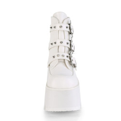 Demonia ASHES-55 White Vegan Platform Women Boots