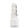 Demonia ASHES-55 White Vegan Platform Women Boots