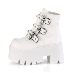 Demonia ASHES-55 White Vegan Platform Women Boots