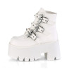 Demonia ASHES-55 White Vegan Platform Women Boots