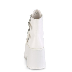 Demonia ASHES-55 White Vegan Platform Women Boots