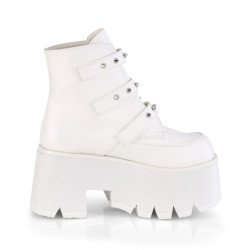 Demonia ASHES-55 White Vegan Platform Women Boots