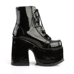 Demonia CAMEL-203 Black Patent Chunky Platform Boots
