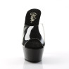 Pleaser KISS-201 Transparent Black Heeled Mules Women