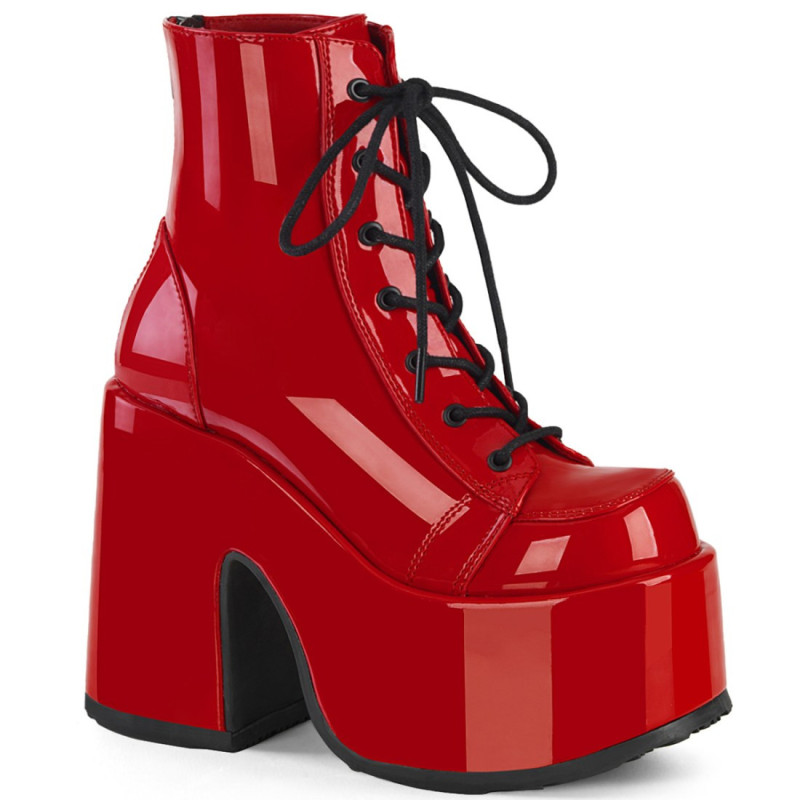 Demonia CAMEL-203 Red Patent Chunky Platform Boots Demonia CAMEL-203 Red Patent Chunky Platform Boots