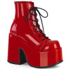 Demonia CAMEL-203 Red Patent Chunky Platform Boots