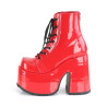 Demonia CAMEL-203 Red Patent Chunky Platform Boots