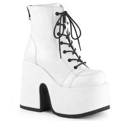 Demonia CAMEL-203 White Vegan Chunky Platform Boots