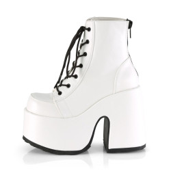 Demonia CAMEL-203 White Vegan Chunky Platform Boots