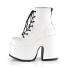 Demonia CAMEL-203 White Vegan Chunky Platform Boots