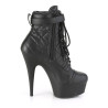 Pleaser DELIGHT-600-05 Black Vegan Leather Ankle Boots
