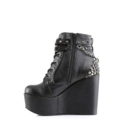 Demonia POISON-101 Black Vegan Platform Ankle High Boots