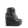 Demonia POISON-101 Black Vegan Platform Ankle High Boots