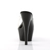 Pleaser KISS-201 Transparent Black Heeled Mules Women