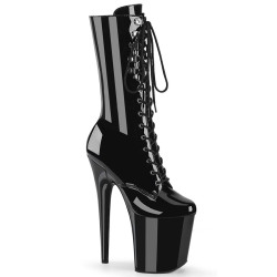 Pleaser FLAMINGO-1054 Black Patent Women Ankle Boots