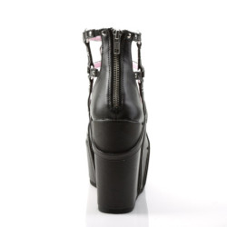 Demonia POISON-25-1 Black Vegan Platform Ankle Boots Women