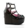Demonia POISON-25-1 Black Vegan Platform Ankle Boots Women