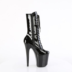 Pleaser FLAMINGO-1054 Black Patent Women Ankle Boots