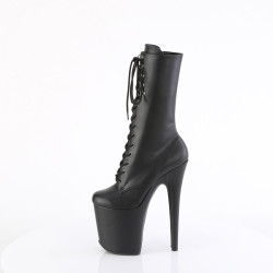 Pleaser FLAMINGO-1054 Black Vegan Leather Ankle Boots
