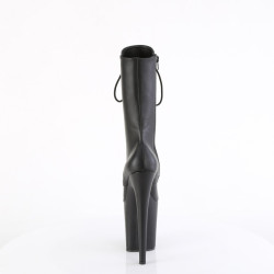 Pleaser FLAMINGO-1054 Black Vegan Leather Ankle Boots