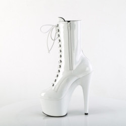 Pleaser ADORE-1040TT Black White Patent Ankle Boots