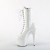 Pleaser ADORE-1040TT Black White Patent Ankle Boots