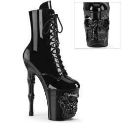 Pleaser RAPTURE-1020 Black Patent Women's Ankle Boots