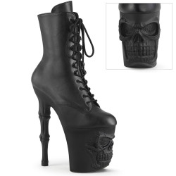 Pleaser RAPTURE-1020 Black Vegan Leather Ankle Boots