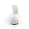 Fabulicious POISE-501F White Feathers High Heeled Mules