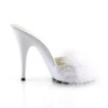 Fabulicious POISE-501F White Feathers High Heeled Mules